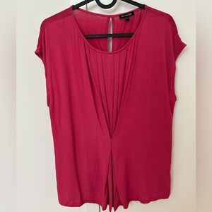Massimo Dutti Magenta Short Sleeve Office Top